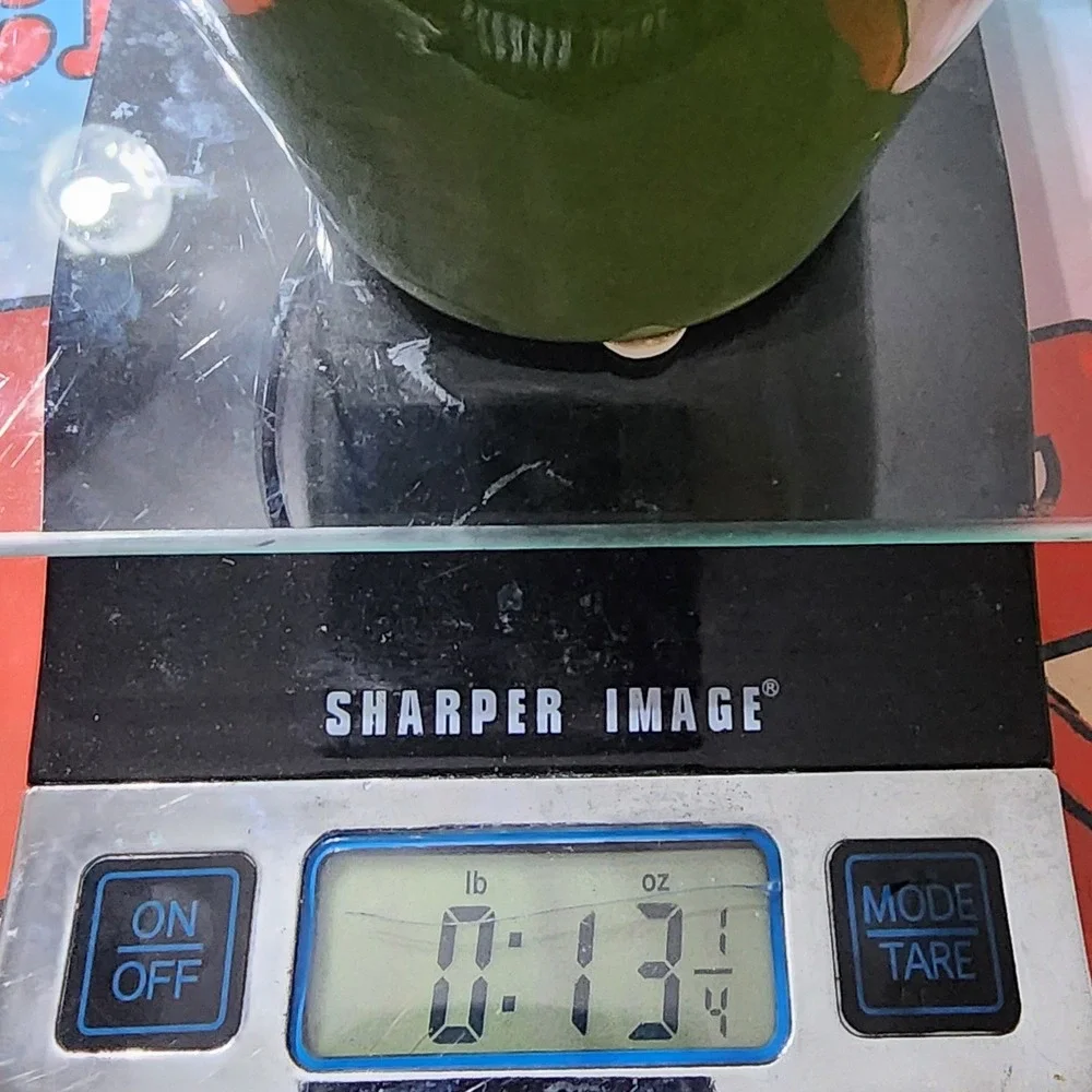 Green Glazed Ceramic Decorative Mini Bucket Metal Handle Crackle Finish 4.5 inch